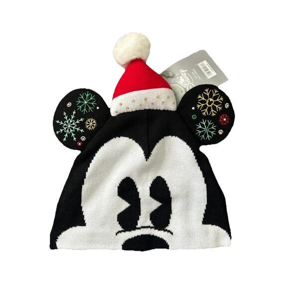 NWT Disney Mickey Mouse Christmas Holiday Beanie Knitted Hat/Cap - Picture 1 of 3